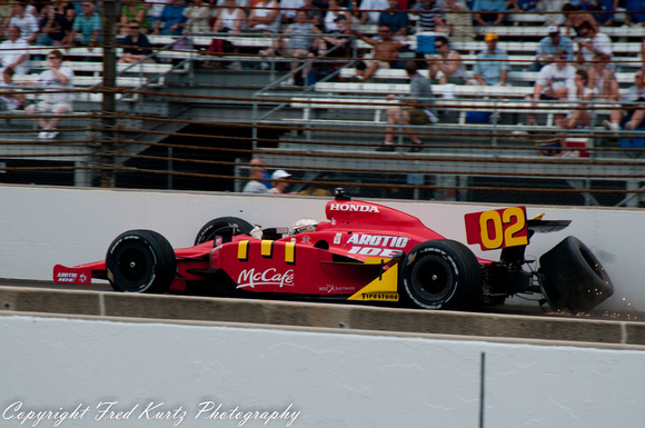Graham Rahal Crashes out of Turn 4 2009 Race.
