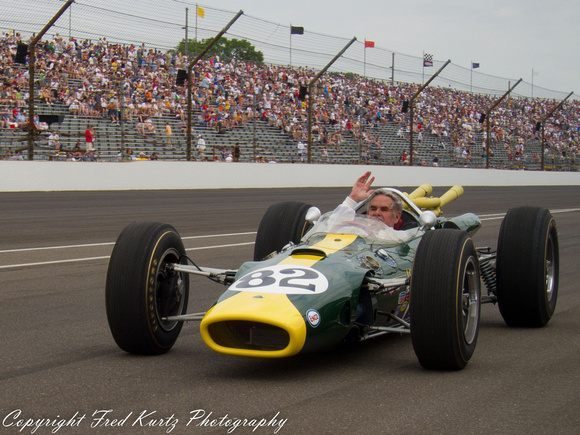 Al Unser Sr. driving Jim Clark's 1965 Lotus 2011