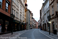 Deserted streets of Prague during 5:30 a.m. shoot